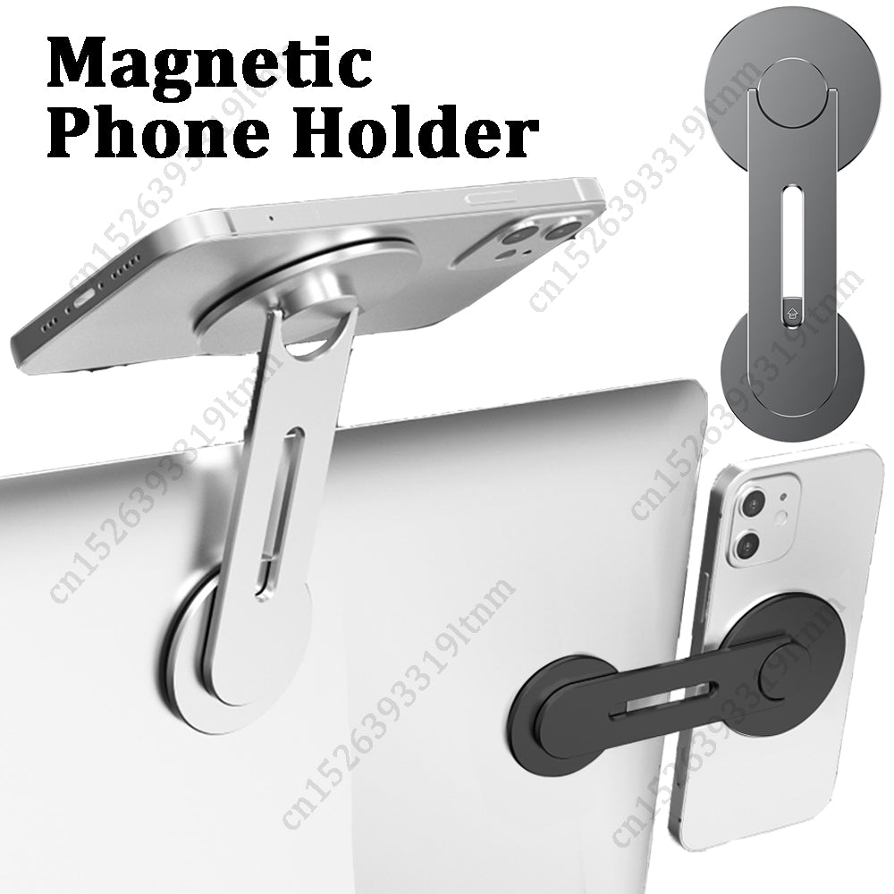 Hochwertiger Magnetischer Laptop-Telefon-Halter: Monitor-Seitenhalterung, schlank & faltbar, für Smartphones, Apple iPhone, Samsung, iOS & Android,- Ideal für Videokonferenzen & Mehr