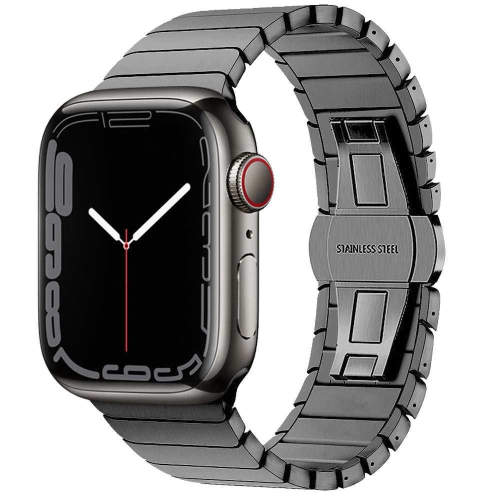 Titan Farbband für Luxury Apple Watch Serie 10/9/8/7/6/5/4/3/2/1 & Ultra 2/1, SE: 2024, 2023, 2022, 2021, 2020, 2019, 2018, 2017, 2016 | Schlaufe für iWatch 45mm 41 42 44mm 38 40mm Edelstahl-Armband in erstklassiger Qualität