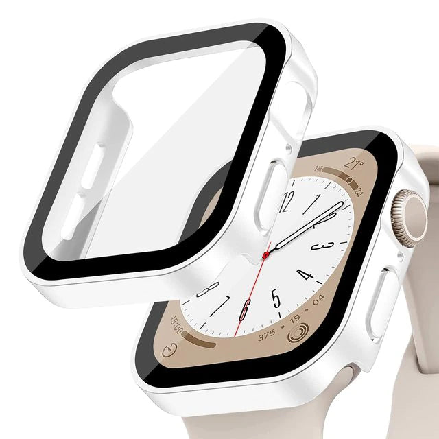 Premium Glasgehäuse für Apple Watch Serie 9/8/7/Ultra: 45mm, 41mm, 49mm, 44mm, 40mm | Hochwertige Displayschutz-Hülle & Cover für iWatch 10/9/8/7/6/5/4/3/2/1 & Ultra 2/1, SE: 2024, 2023, 2022, 2021, 2020, 2019, 2018, 2017, 2016,