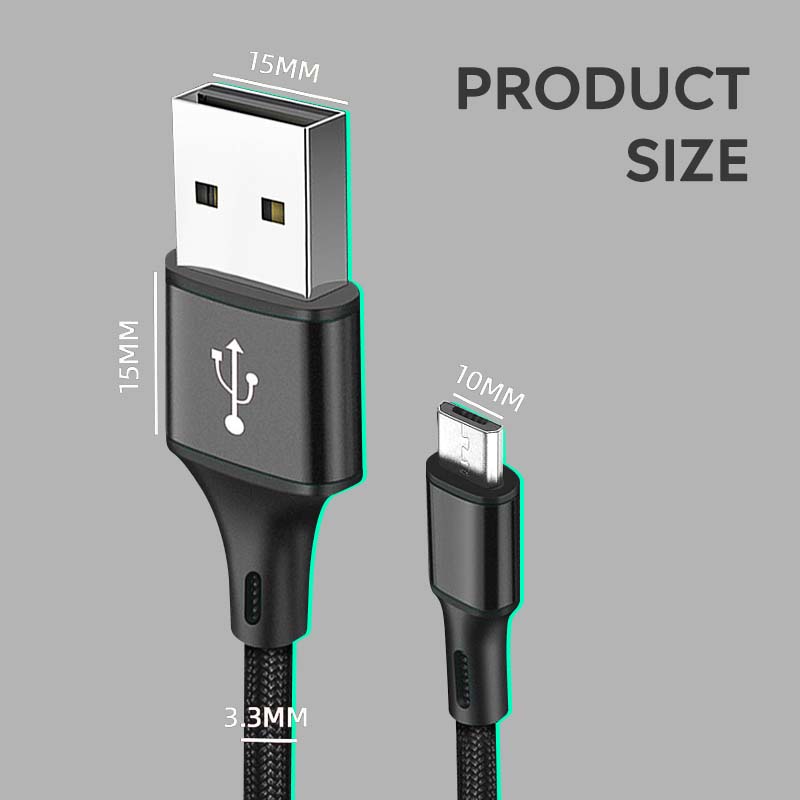 Premium USB Ladekabel für Smartphones, Apple iPhone, Samsung, iOS & Android, LED Beleuchtung, Schnellladung Ladegerät, Datenkabel für iOS Geräte