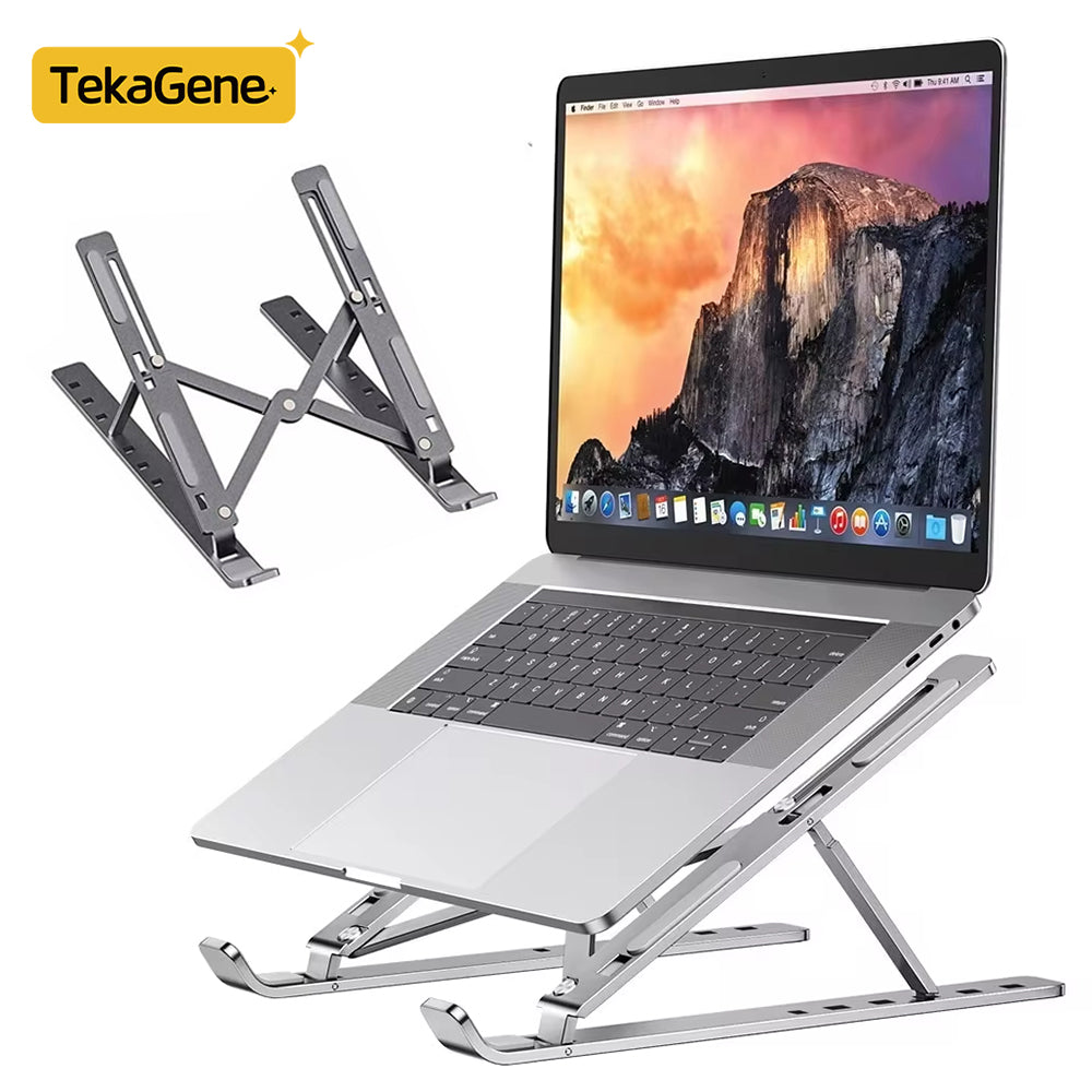 Premium Faltbarer Aluminium Laptopständer: Tragbare Notebook-Unterstützung & Computerhalterung - Ideal für MacBook Air/Pro/M3/M2/M1: 16,14,13-inch | 2024/2023/2022/2020 Series  | Leichtes, Zubehör für Ergonomische Arbeitsstation