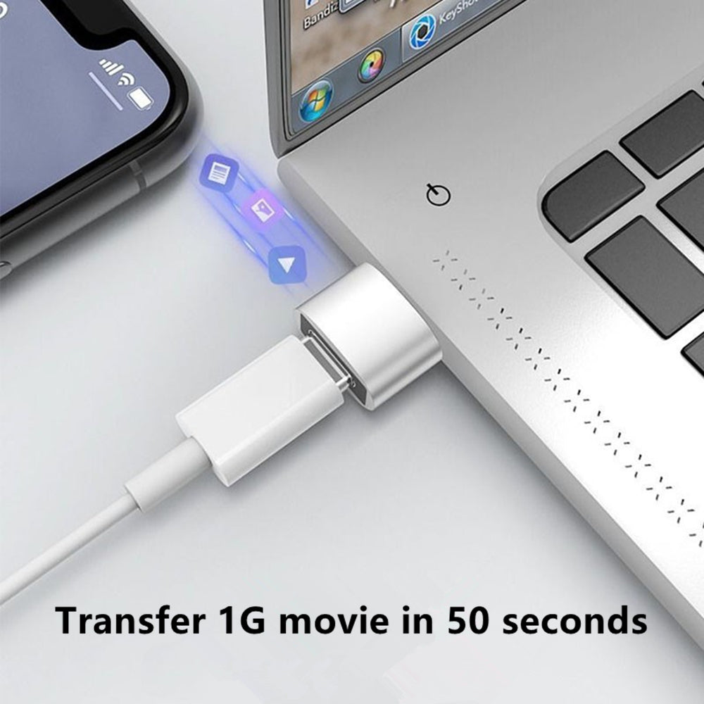 Premium 3D USB OTG Adapter | Typ C für Smartphone, Laptop, Tablet, PC, Apple iPhone, iPad, MacBook, iOS, Android, Samsung, Typ C Kabel – Datenladekonverter