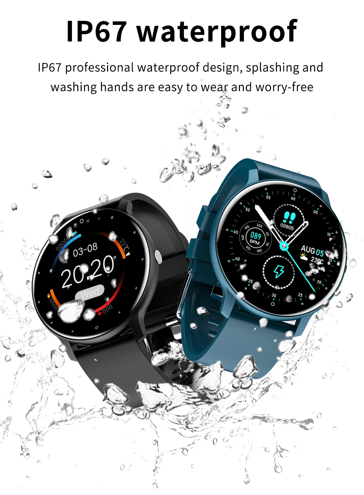 Premium Smartwatch für Männer: Health & Fitness Tracker, Touchscreen, Bluetooth-Anruf, Herzrhythmus, Puls, EKG, Sportfunktionen, IP67 Wasserdicht, für Android & Apple iOS, inkl. Box | Limitierte Auflage