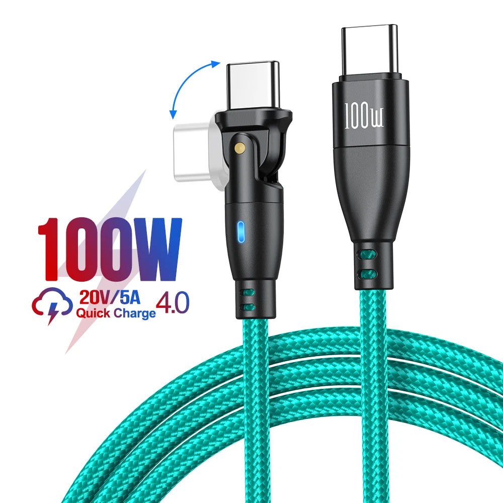 Hochbelastbares & Premium 3A Schnellladekabel Typ C für Samsung, 180 Rotation Apple iOS Kabel Micro USB Ladegerät | Datenkabel für Smartphones, Apple iPhone, Samsung, iOS & Android