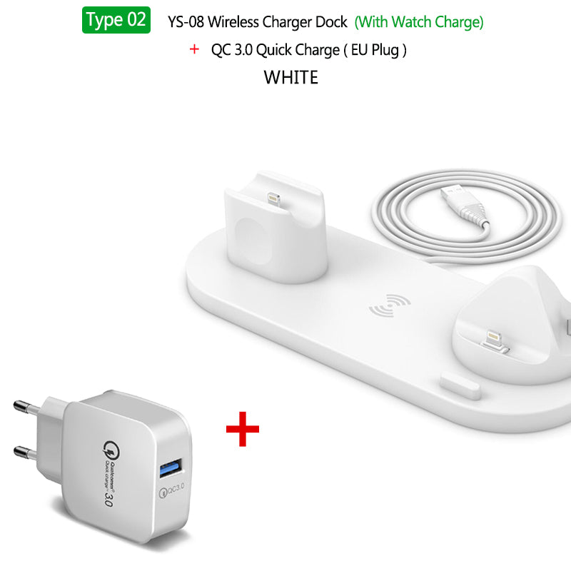 7-in-1 Ladestation Schnelle Kabellose Ladegerät | Schnellladestation, Watch, AirPods, Smartphones, Apple iPhone, Samsung, iOS & Android Schnellladegerät Charging Station