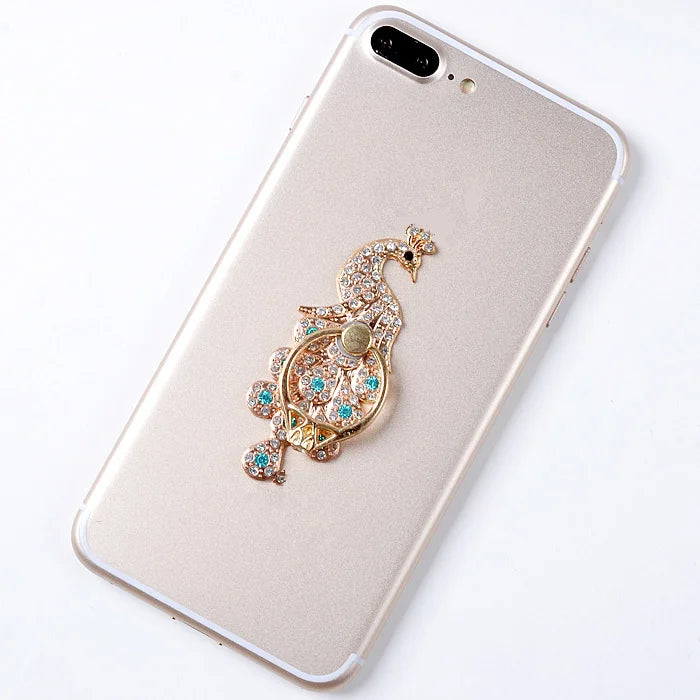 Luxury Diamond Shiny Gem Metal Phone Ring Holder: Universal Phone Stand, Rotatable for Smartphones, Apple iPhone, Samsung, iOS & Android & More | Limited Edition