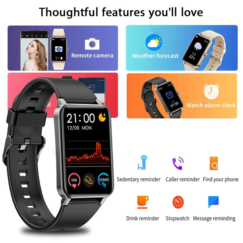 Premium Luxus Smartwatch zur nicht-invasiven Blutzuckermessung: EKG, PPG, Herzfrequenz, HRV | Gesundheitsmarke, Fitness Tracker für Damen & Herren