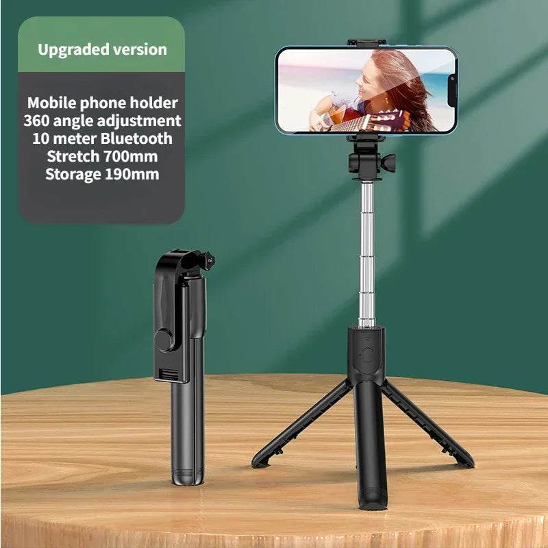 Premium Kabelloser Selfie-Stick & Stativ-Stand: Für Apple iPhone 16/15/14/13/12/11 Pro Max/Plus/Mini,GoPro | Kameras, Smartphones, Apple iPhone, Samsung, iOS & Android - Stabiles Live-Shooting | Limitierte Auflage