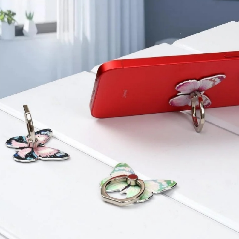 Premium Phone Stand Ring Buckle, Butterfly Cartoon, Cute & Creative: MagSafe Compatible for Smartphones, Apple iPhone, Samsung, iOS & Android | Wholesale Ring Buckle Phone Stands