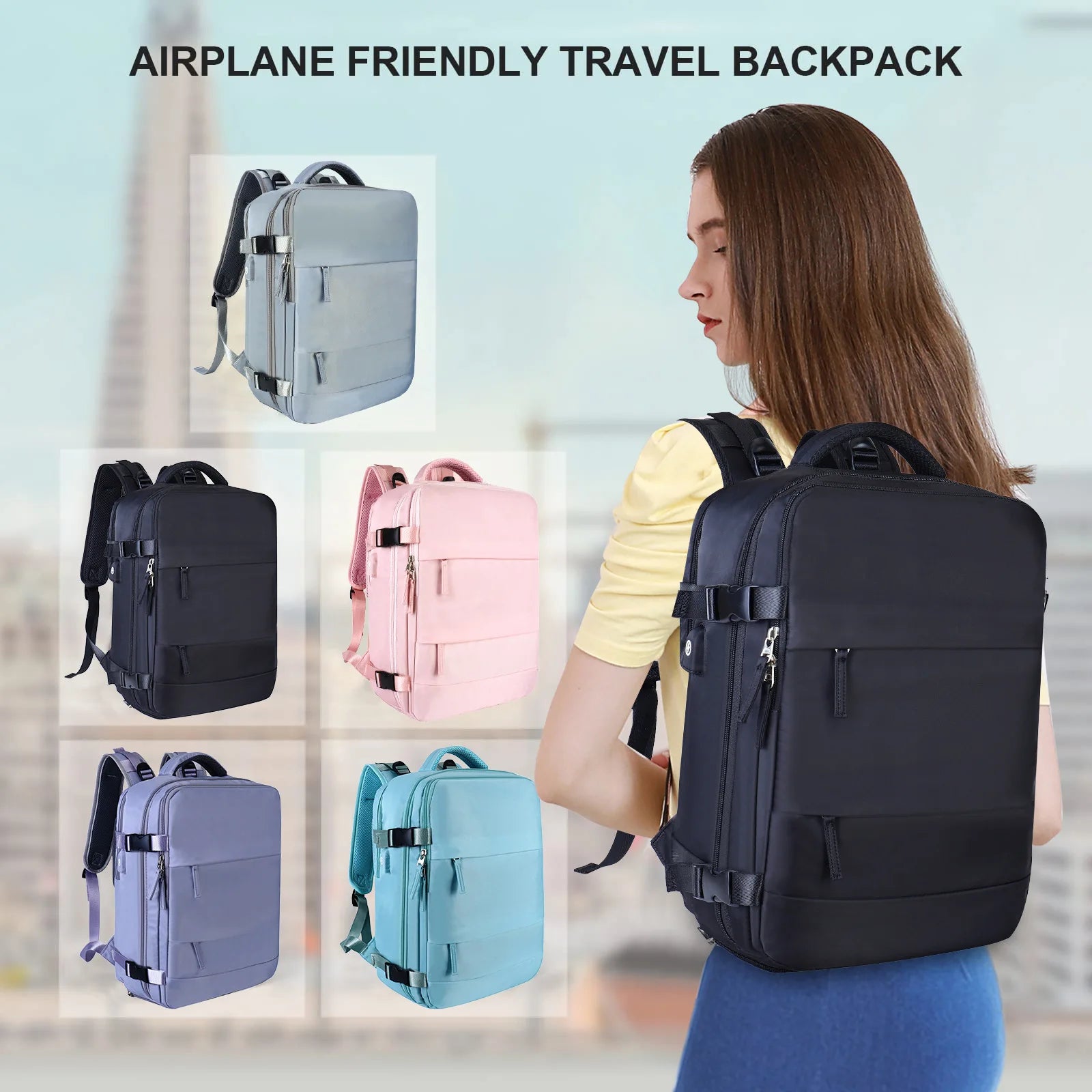 High-quality classic men's business backpack: expandable USB pocket, large capacity, waterproof & stylish MacBook Air/Pro/M3/M2/M1: 16,14,13-inch | 2024/2023/2022/2020 Series