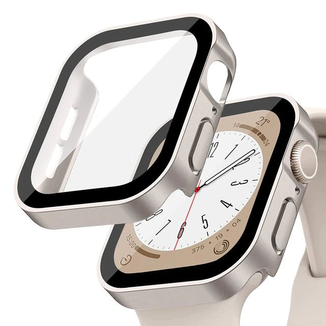 Premium Glasgehäuse für Apple Watch Serie 9/8/7/Ultra: 45mm, 41mm, 49mm, 44mm, 40mm | Hochwertige Displayschutz-Hülle & Cover für iWatch 10/9/8/7/6/5/4/3/2/1 & Ultra 2/1, SE: 2024, 2023, 2022, 2021, 2020, 2019, 2018, 2017, 2016,