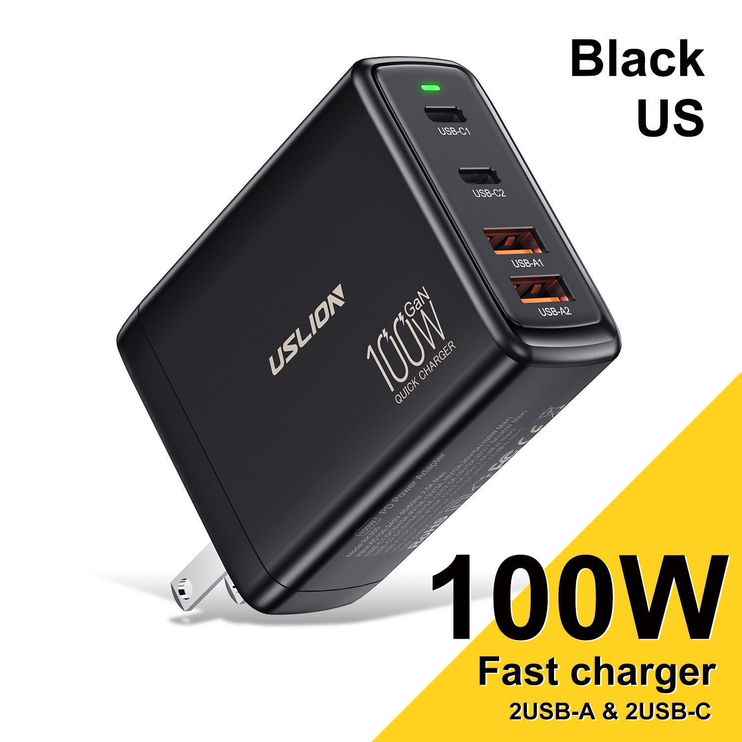 Premium 65 W Gan Ladegerät Desktop Schnellladestation | 4-in-1 Laptop & Handy Adapter für Smartphones, Apple iPhone, Samsung, iOS & Android Xiaomi,- Schnellladen