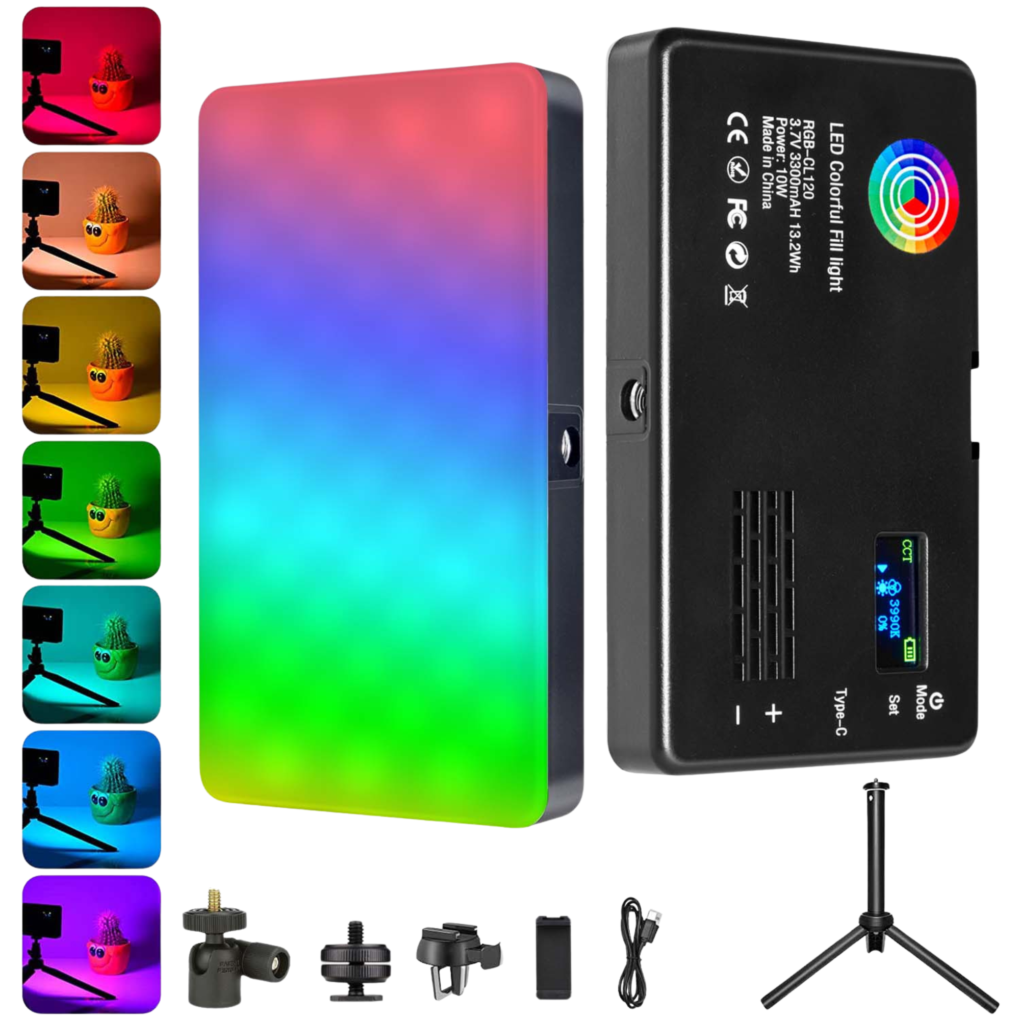 Premium RGB LED Video Licht Fotografie Füllen Kamera Beleuchtung Panel CRI95+ 2500-9000K LCD Display Kalter Schuh Für Vlog