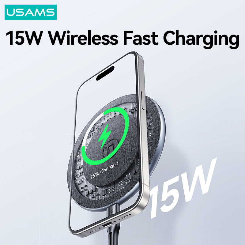 15W Fast Qi Charger | Premium MagSafe Universal Wireless Charging Pad |Smartphones, Apple iPhone, Samsung, iOS & Android | Inductive Safe Fast Charging