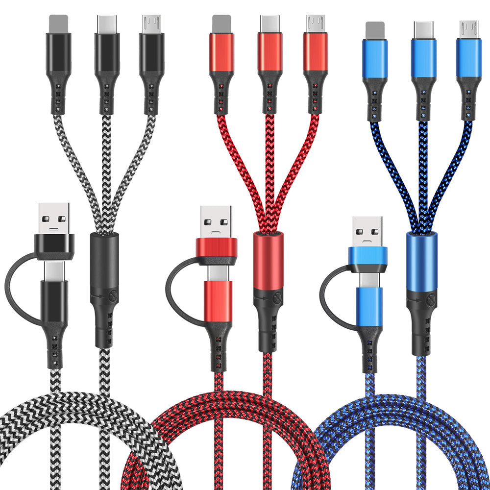 4-in-2 High-Quality USB Charging Data Cable for Smartphones, Apple iPhone, Samsung, iOS & Androide | iWatch Type-C Fast Charging Cable of High Quality