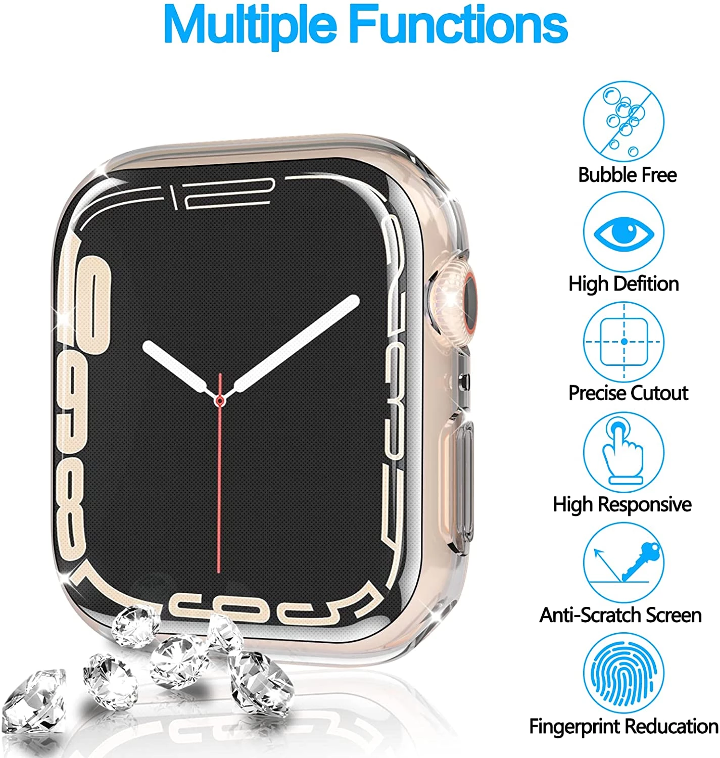 Premium Smart Devil 2er-Set Vollkleber-Softfilm für Apple iWatch 10/9/8/7/6/5/4/3/2/1 & Ultra 2/1, SE: 2024, 2023, 2022, 2021, 2020, 2019, 2018, 2017, 2016, 41mm/45mm, 44mm/40mm | HD-Displayschutz, Einfache Installation