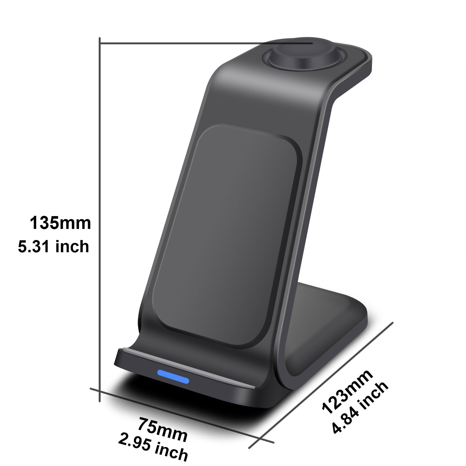 3-in-1 Kabelloser Ladestation Smartphones, Apple iPhone, Samsung, iOS & Android AirPods Ladegerät | Magnetisches Schnellladestation Docking Station 20W Wireless Charging Station