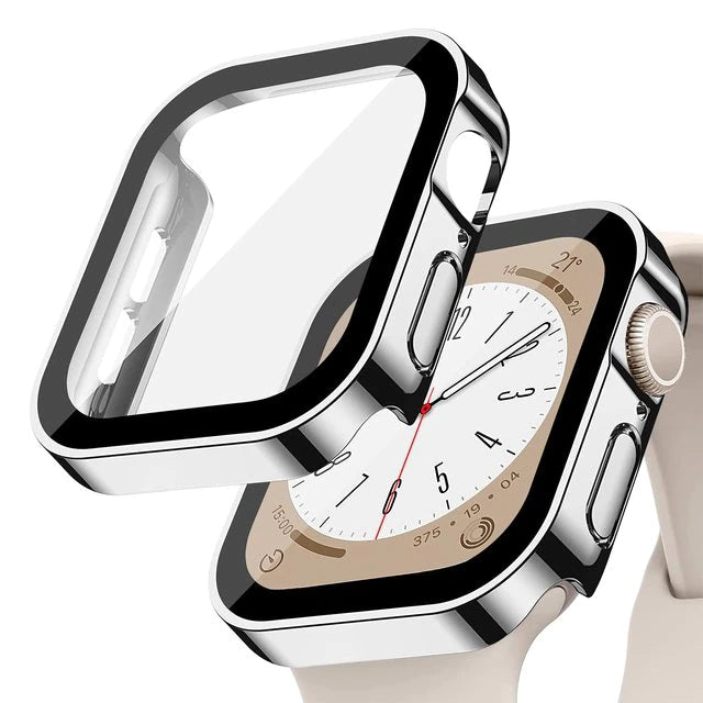 Premium Glasgehäuse für Apple Watch Serie 9/8/7/Ultra: 45mm, 41mm, 49mm, 44mm, 40mm | Hochwertige Displayschutz-Hülle & Cover für iWatch 10/9/8/7/6/5/4/3/2/1 & Ultra 2/1, SE: 2024, 2023, 2022, 2021, 2020, 2019, 2018, 2017, 2016,