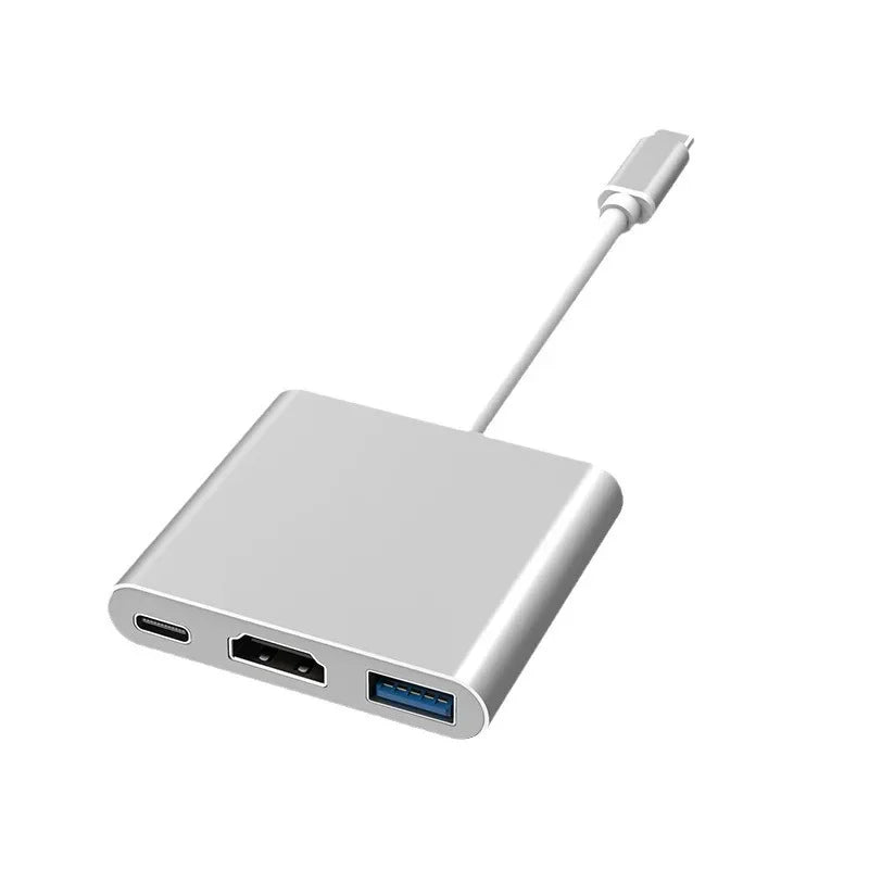 3-in-1 USB-C Hub: Typ-C zu HDMI Splitter, Hochwertige USB 3.0 Dockingstation für MacBook Air/Pro/M3/M2/M1: 16,14,13-inch | 2024/2023/2022/2020 Series - USB-C zu HDMI Hub