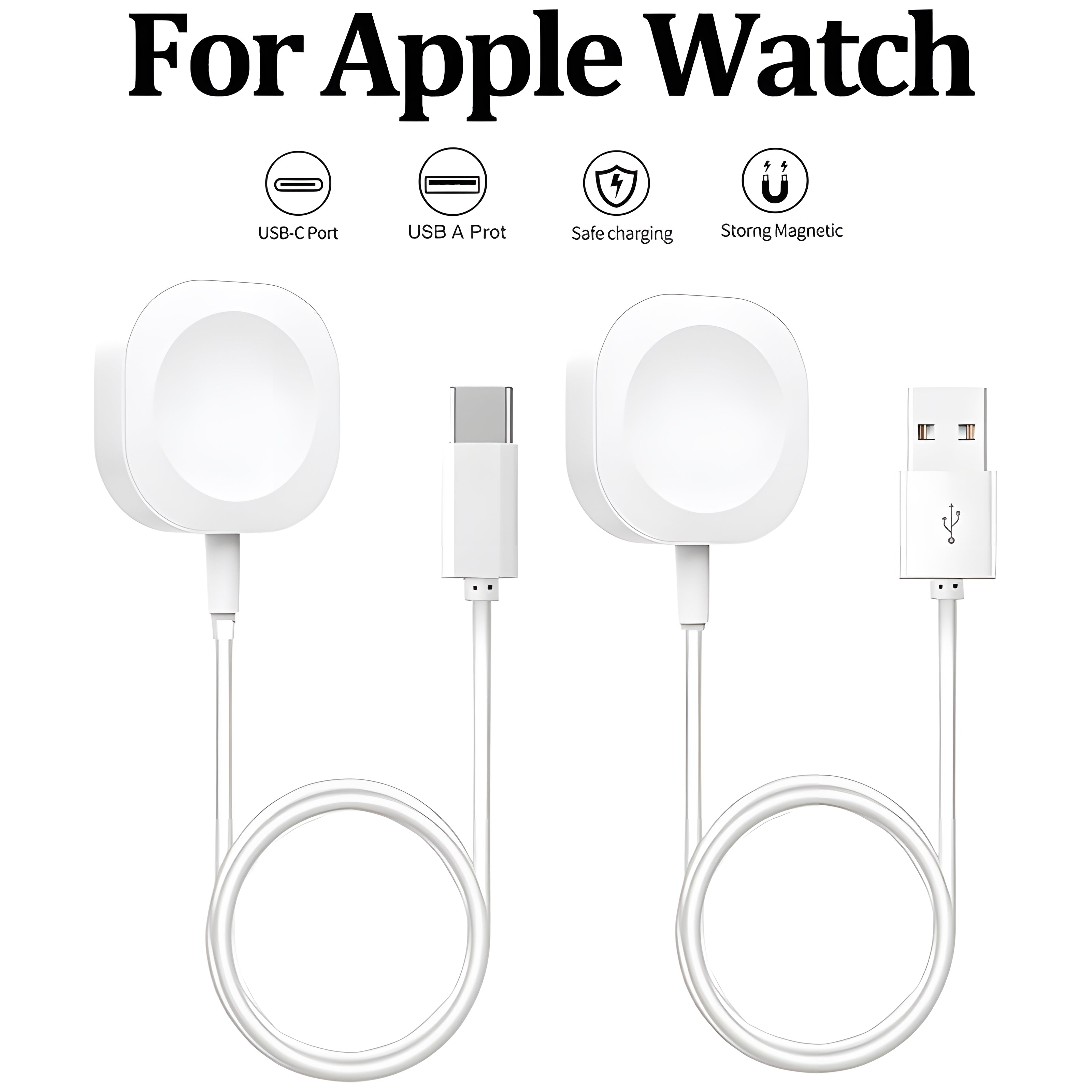 Hochwertiges Kabel für Apple iWatch Wireless Charger Watch 10/9/8/7/6/5/4/3/2/1 & Ultra 2/1, SE: 2024, 2023, 2022, 2021, 2020, 2019, 2018, 2017, 2016 Laden | Prämie USB Lightning Ladekabel