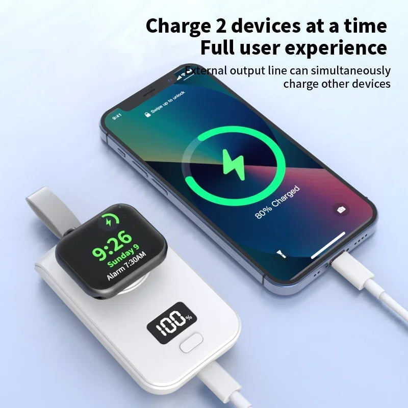 3-in-1 Premium Ladestation: Kabelloses Ladegerät für Watch Serie 9/8/7 & AirPods | Wireless Fast Charging Station Dockingstation für Smartphones, Apple iPhone, Samsung, iOS & Android