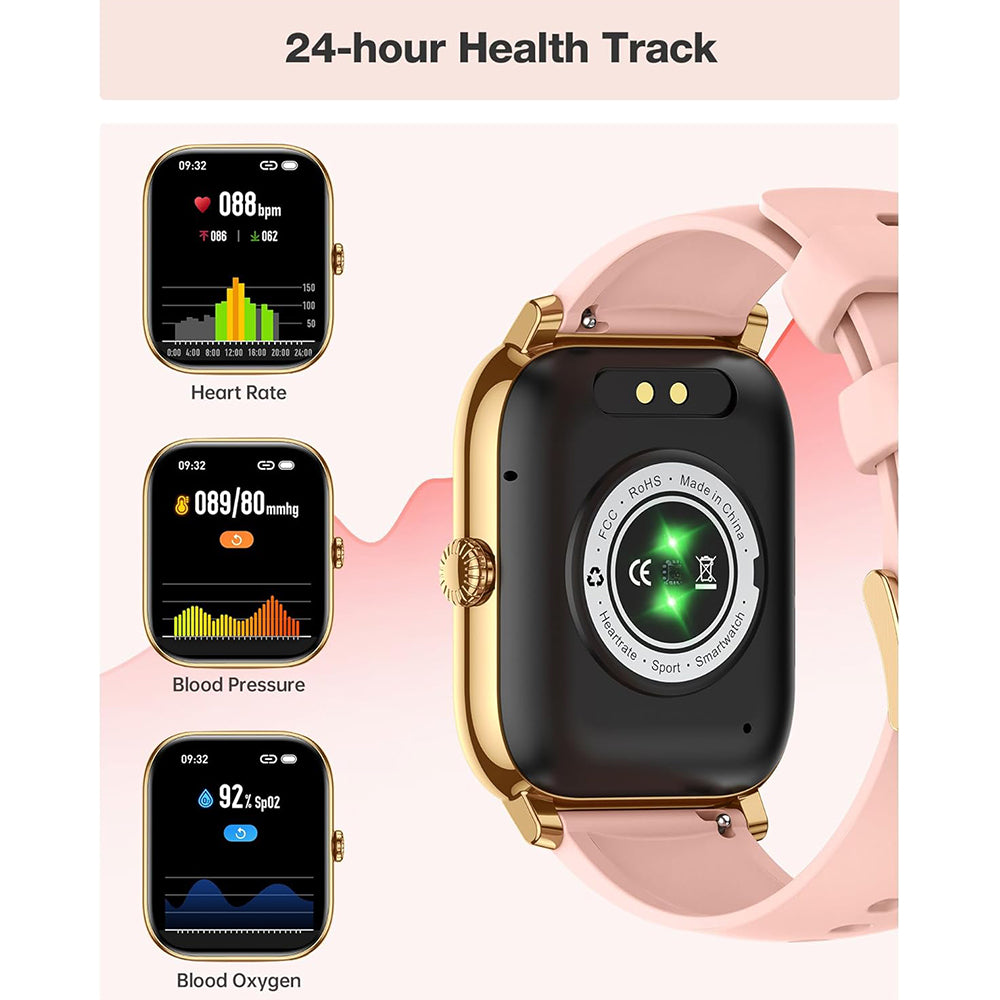 Premium Hochwertige Sprachanruf Smartwatch für Männer, Gesundheitsüberwachung, IP68 Wasserdicht, Smart Benachrichtigungen, Sprachassistent, Smartwatch für Frauen