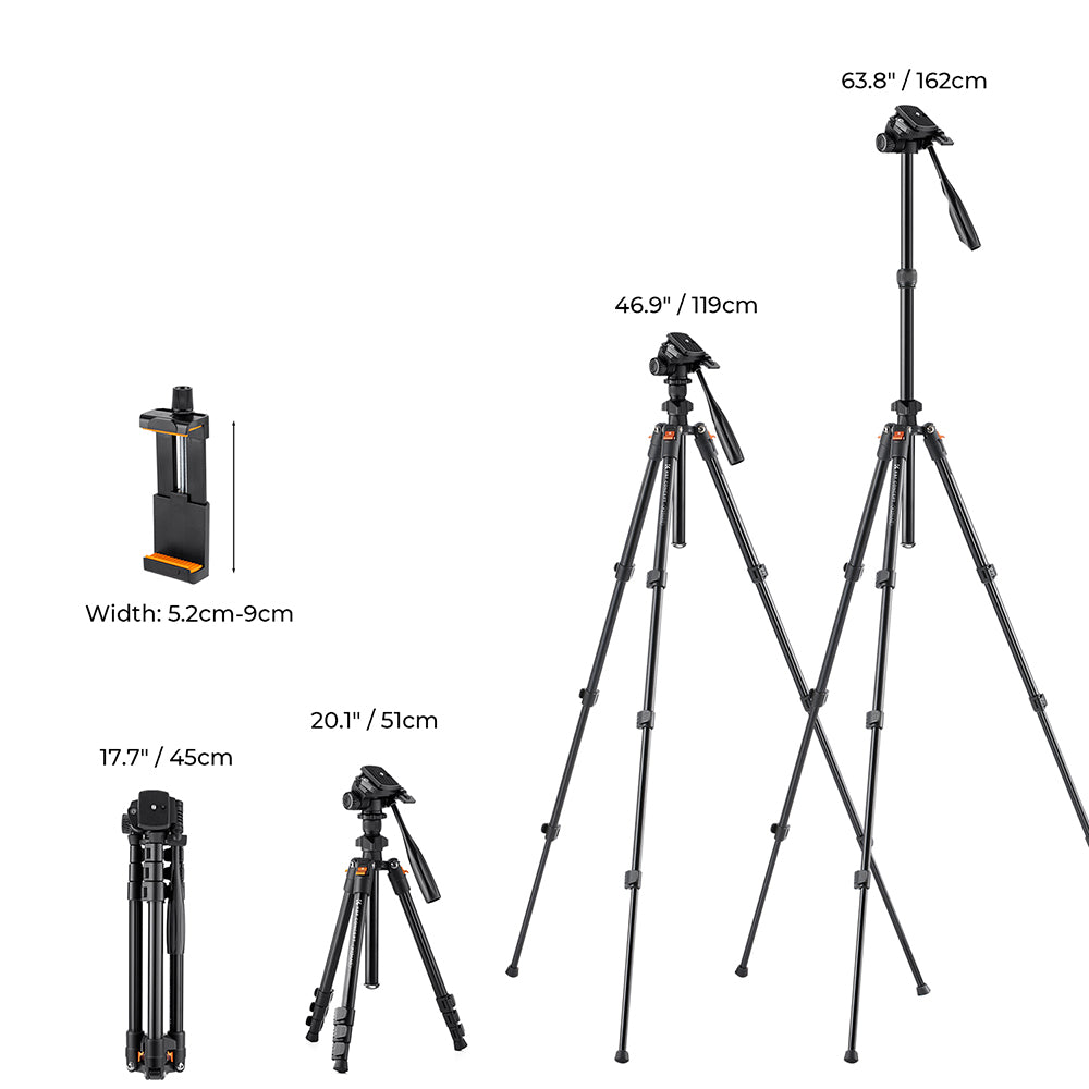 Premium Universal 40-Inch Tripod for Smartphones, Apple iPhone, Samsung, iOS &amp; Android Professional Photography & Videography, Aluminum Travel Tripod, Compatible with GoPro, Apple iPhone 16/15/14/13/12/11 Pro Max/Plus/Mini, Samsung, Xiaomi, Huawei,