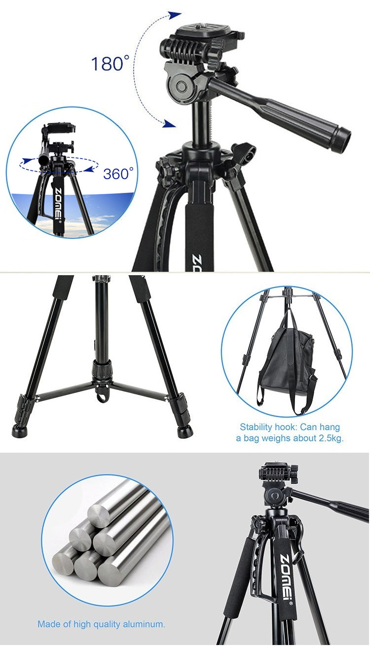 Professionelles Aluminium-Reisestativ, 140 cm für Videografie & Fotografie:, geeignet für Smartphones, Apple iPhone, Samsung, iOS &amp; Android, Apple iPhone 15/14/13/12/11 Pro Max Plus Mini, Samsung, Android, GoPro, Canon/Nikon DSLR/SLR