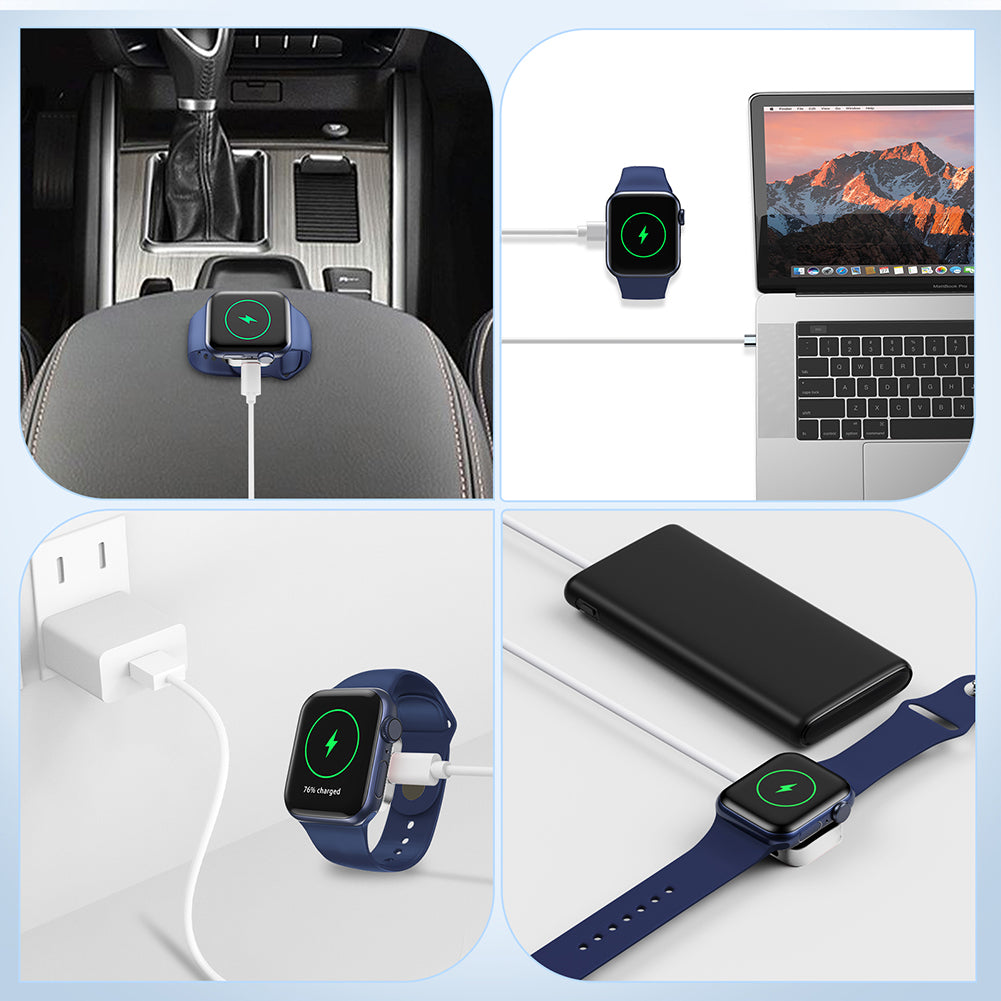 Premium 2-in-1 Ladedock Ständer 8-Pin Typ-C Drahtloses Magnetisches Ladegerät für Apple Watch Ultra | Kompatibel mit Apple Watch Series 10/9/8/7/6/5/4/3/2/1 & Ultra 2/1, SE: 2024, 2023, 2022, 2021, 2020, 2019, 2018, 2017, 2016,