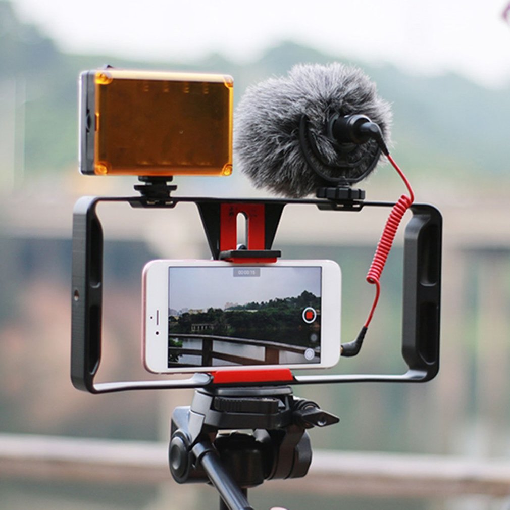 Kamera-Käfig Stabilisator für Smartphones, Apple iPhone, Samsung, iOS & Android  Filmproduktion Rig & Handgriff Halterung | Premium Video Camera Cage für Apple iPhone und Android