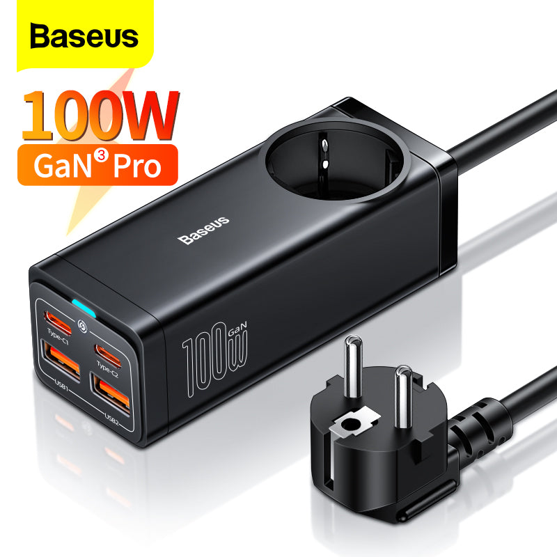 Premium 100W GaN3 Pro USB Ladegerät Desktop Ladestation - Typ C PD QC Quick Charge 4.0 3.0 Schnellladung Smartphones, Apple iPhone, Samsung, iOS & Android