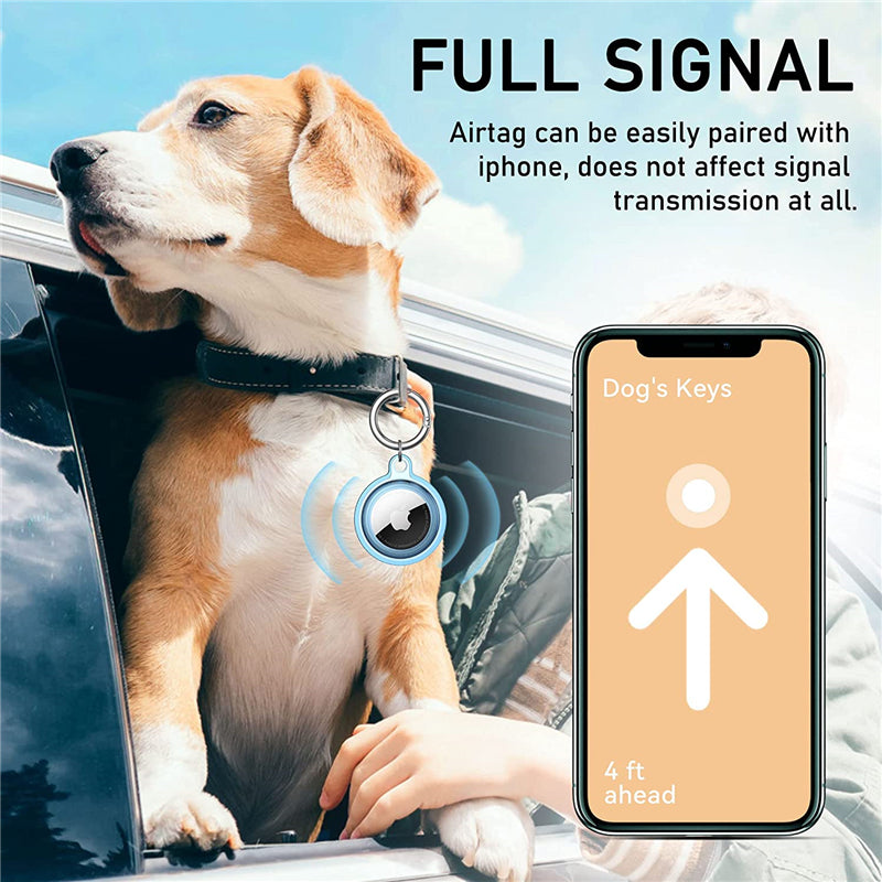 High-Quality 3D Cartoon Apple AirTag Case | Silicone Animal Tracker Cover & Multipurpose Protective Case for AirTags - Cat & Dog Locator with Keychain