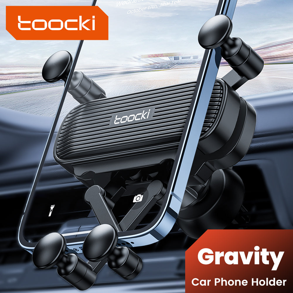 GravityDrive Premium Car Phone Holder | Universal Air Vent Clip with Gravity Sensing, GPS Navigation Support for Smartphones, Apple iPhone, Samsung, iOS & Android, Xiaomi, Samsung & Smartphones from 4.7-6.9 inches