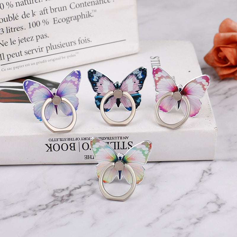 Premium Phone Stand Ring Buckle, Butterfly Cartoon, Cute & Creative: MagSafe Compatible for Smartphones, Apple iPhone, Samsung, iOS & Android | Wholesale Ring Buckle Phone Stands