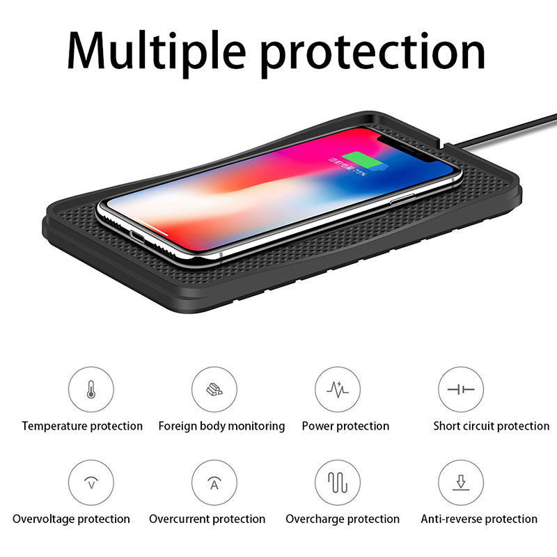 Premium 30W Kabelloses Auto Ladegerät - Silikon Anti-Rutsch-Pad Cradle Dock für Smartphones, Apple iPhone, Samsung, iOS & Android | Schnelle Auto Kabellose Ladestation