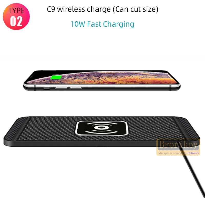 Premium 30W Wireless Car Charger - Silicone Anti-Slip Pad Cradle Dock for Smartphones, Apple iPhone, Samsung, iOS & Android | Fast Wireless Car Charging Station