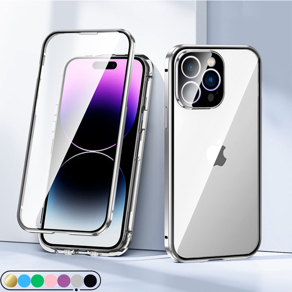 Exklusive Magnetische Glas-Metallrahmen Apple iPhone Hülle | 360° Abgedichtete Stoßfeste Premium Glas-Schutzhülle - Phone Heaven Zone