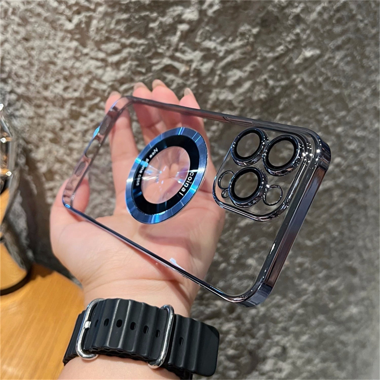 Klare Premium Magnetische Plattierung Apple iPhone Hülle Transparent, Stoßfest, MagSafe-Kompatible Abdeckung Kamera-Schutz